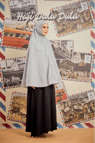 Mini Telekung Jamrah Light Grey